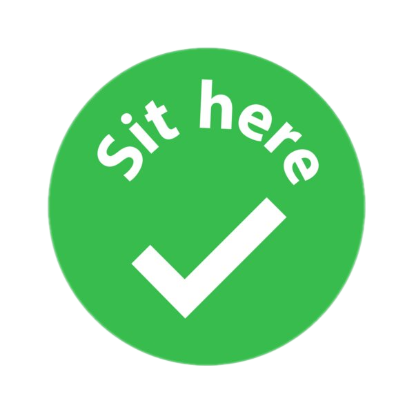 "Sit here" Sticker