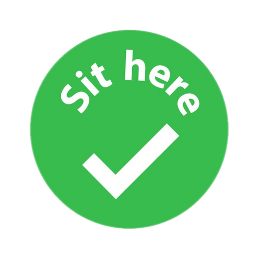 "Sit here" Sticker